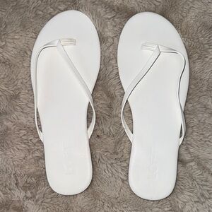 LOFT White Minimalist Thong Sandals